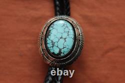 Vg C. Benally Hand Made Sterling Silver Native American Turquoise Bolo Tie