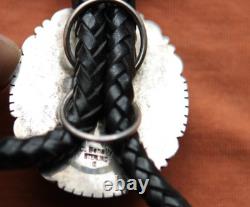 Vg C. Benally Hand Made Sterling Silver Native American Turquoise Bolo Tie