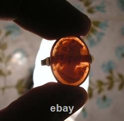 Victorian Arts & Crafts Ring Antique Cameo Shell Gold Ring S 7,5 Made in Italy