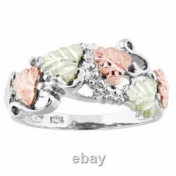 Vines Sterling Silver Black Hills Gold Ring / Custom Made in USA Gift Box