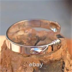 Vintage 1980s Sterling Silver bracelet 8mm wide Italy made adjustable