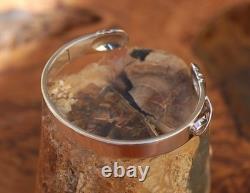 Vintage 1980s Sterling Silver bracelet 8mm wide Italy made adjustable