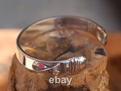 Vintage 1980s Sterling Silver bracelet 8mm wide Italy made adjustable