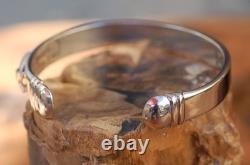 Vintage 1980s Sterling Silver bracelet 8mm wide Italy made adjustable