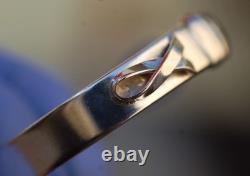 Vintage 1980s Sterling Silver bracelet 8mm wide Italy made adjustable