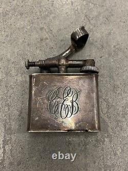 Vintage 30s 40s Sterling Silver Lift Arm Lighter Holzer CO. Mexico Made Monogram