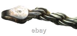 Vintage 925 Sterling Silver 7-3/4 Bracelet AGI Rolled 1/8W Made in Italy