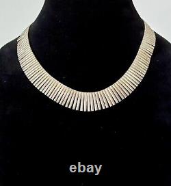 Vintage. 925 Sterling Silver Geometric Choker Modernist Necklace Made In Italy