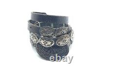 Vintage 925 Sterling Silver Made in Mexico Concho Belt