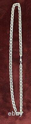 Vintage 925 Sterling Silver Mens 28 Heavy Link Chain Necklace / Italy 100.4g