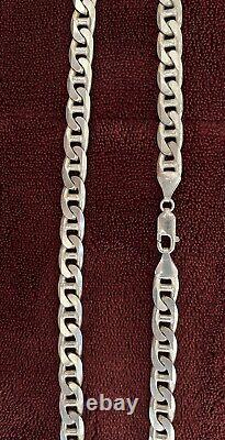 Vintage 925 Sterling Silver Mens 28 Heavy Link Chain Necklace / Italy 100.4g