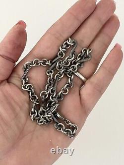 Vintage 925 Sterling Silver Solid And Heavy Chain Necklace Made In Italy WOW