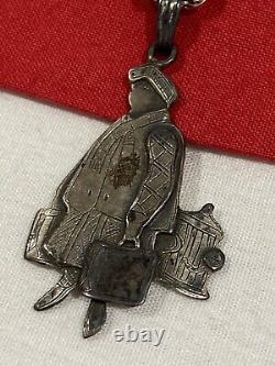 Vintage 925 Sterling Silver WOMAN FIGURAL Cut Out Etched Artisan Made Pendant