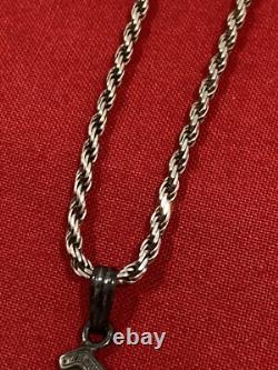 Vintage 925 Sterling Silver WOMAN FIGURAL Cut Out Etched Artisan Made Pendant