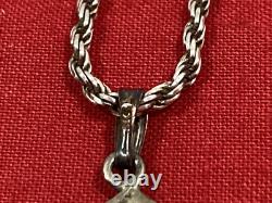 Vintage 925 Sterling Silver WOMAN FIGURAL Cut Out Etched Artisan Made Pendant