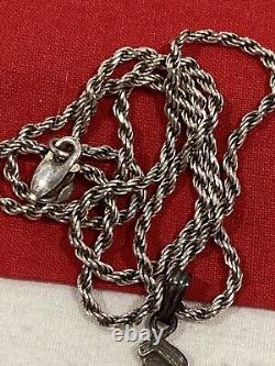 Vintage 925 Sterling Silver WOMAN FIGURAL Cut Out Etched Artisan Made Pendant