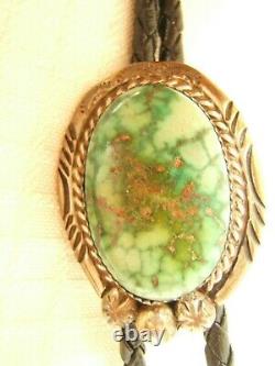 Vintage Bolo Tie Blue Green Turquoise Very Pretty Nicely Made