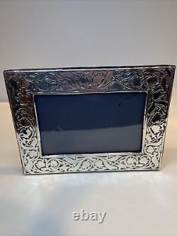 Vintage British made sterling silver 6x4 frame made in London In 1983 Floral