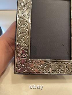 Vintage British made sterling silver 6x4 frame made in London In 1983 Floral