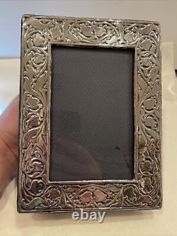 Vintage British made sterling silver 6x4 frame made in London In 1983 Floral