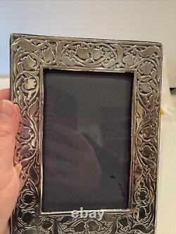 Vintage British made sterling silver 6x4 frame made in London In 1983 Floral