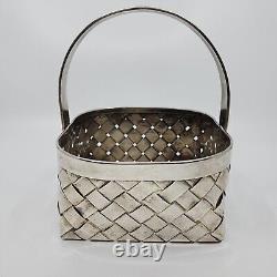 Vintage Cartier Hand Made Sterling Silver Basket Large