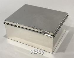Vintage Cartier Hand Made Sterling Silver Wood Cigarette Cigar Case Box Humidor
