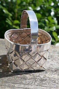 Vintage Cartier Sterling Silver Hand Made Woven Basket
