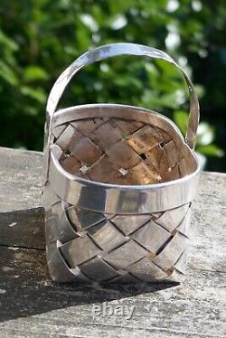 Vintage Cartier Sterling Silver Hand Made Woven Basket
