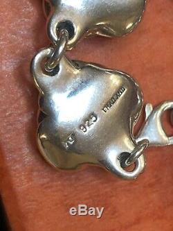 Vintage Estate Sterling Silver Bracelet Flower Signed Made In Thailand