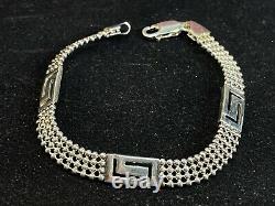 Vintage Estate Sterling Silver Bracelet Made In Italy Designer Signed Ati