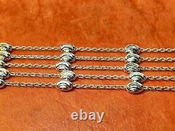 Vintage Estate Sterling Silver Bracelet Made In Italy Signed 4 Strands