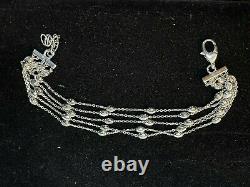 Vintage Estate Sterling Silver Bracelet Made In Italy Signed 4 Strands