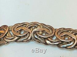 Vintage Estate Sterling Silver Byzantine Woven Bracelet Made Turkey Signed Ot