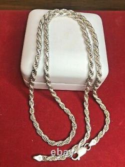 Vintage Estate Sterling Silver Chain Necklace Designer Signed Milor Made Italy