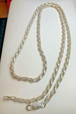 Vintage Estate Sterling Silver Chain Necklace Designer Signed Milor Made Italy