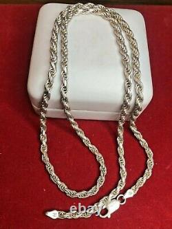 Vintage Estate Sterling Silver Chain Necklace Designer Signed Milor Made Italy