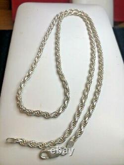 Vintage Estate Sterling Silver Chain Necklace Designer Signed Milor Made Italy