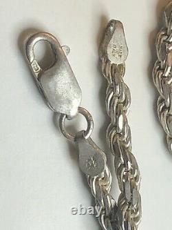 Vintage Estate Sterling Silver Chain Necklace Designer Signed Milor Made Italy