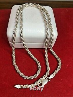 Vintage Estate Sterling Silver Chain Necklace Designer Signed Milor Made Italy