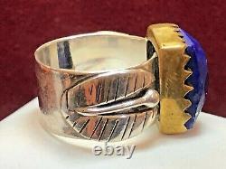 Vintage Estate Sterling Silver Lapis Lazuli Ring Made In India Signed Ys Band