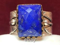 Vintage Estate Sterling Silver Lapis Lazuli Ring Made In India Signed Ys Band