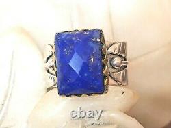 Vintage Estate Sterling Silver Lapis Lazuli Ring Made In India Signed Ys Band