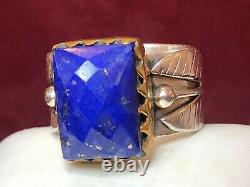 Vintage Estate Sterling Silver Lapis Lazuli Ring Made In India Signed Ys Band