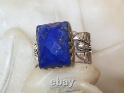 Vintage Estate Sterling Silver Lapis Lazuli Ring Made In India Signed Ys Band