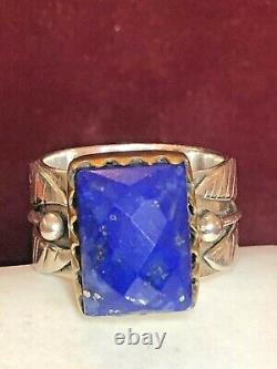 Vintage Estate Sterling Silver Lapis Lazuli Ring Made In India Signed Ys Band