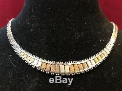 Vintage Estate Sterling Silver Necklace Chain Braided Woven Chain Made In Italy