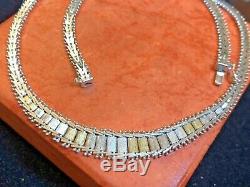 Vintage Estate Sterling Silver Necklace Chain Braided Woven Chain Made In Italy