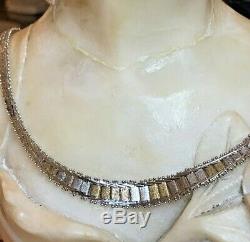 Vintage Estate Sterling Silver Necklace Chain Braided Woven Chain Made In Italy