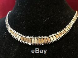 Vintage Estate Sterling Silver Necklace Chain Braided Woven Chain Made In Italy